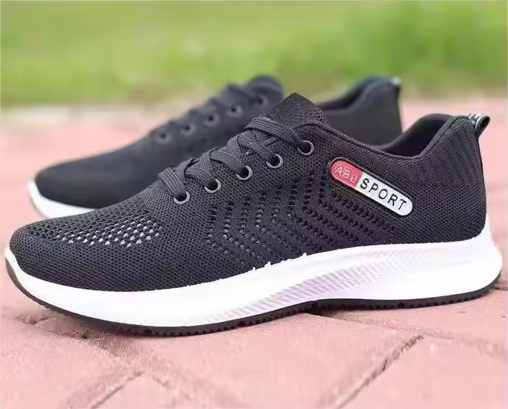 Men Casual Shoes Breathable Walking Mesh Lace Up Flat Shoes Sneakers