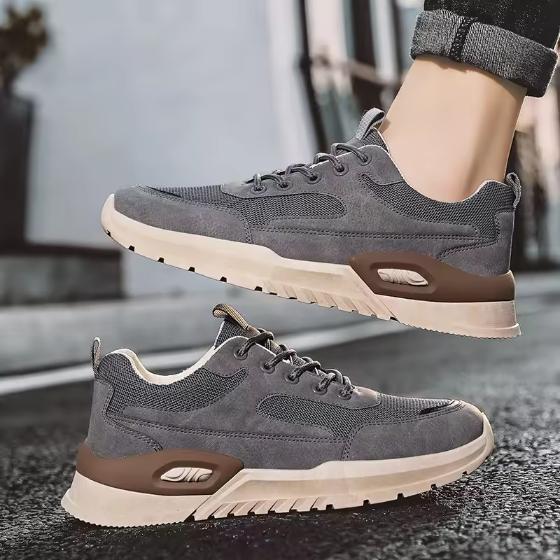 New Fashion Sneakers Men Spring Autumen Male Footwear Thick Sole Mens Casual Shoes Breathable Mesh Sneakers Black Grey