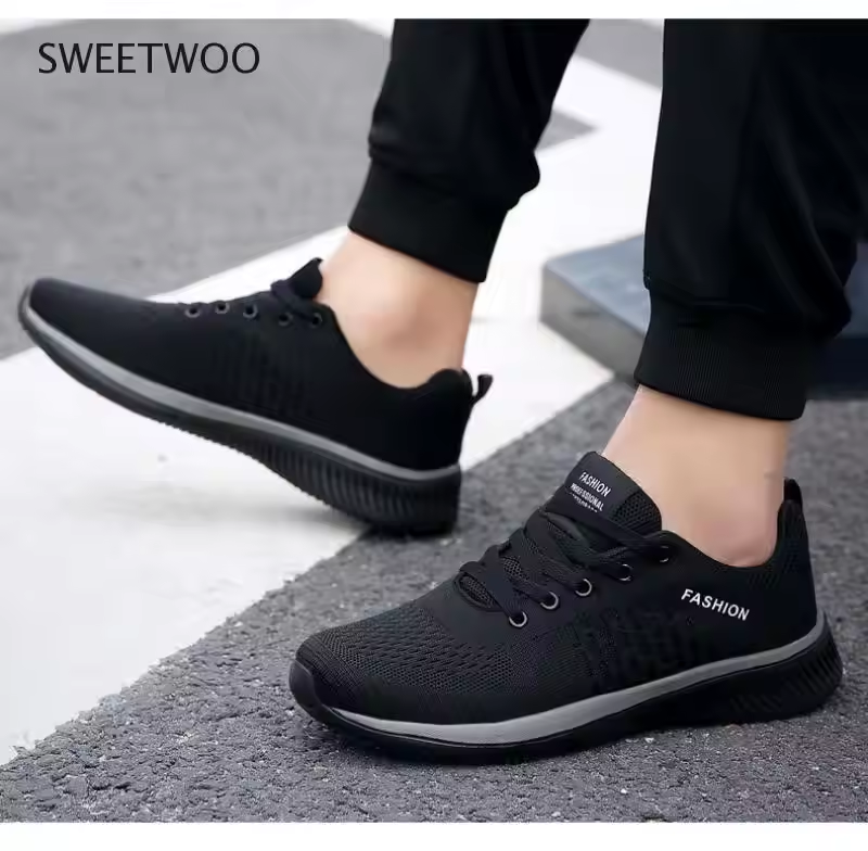 New Hot Sale Men Casual Shoes Lace Up Comfortable Men's Shoes Ultralight Walking Sneakers Size