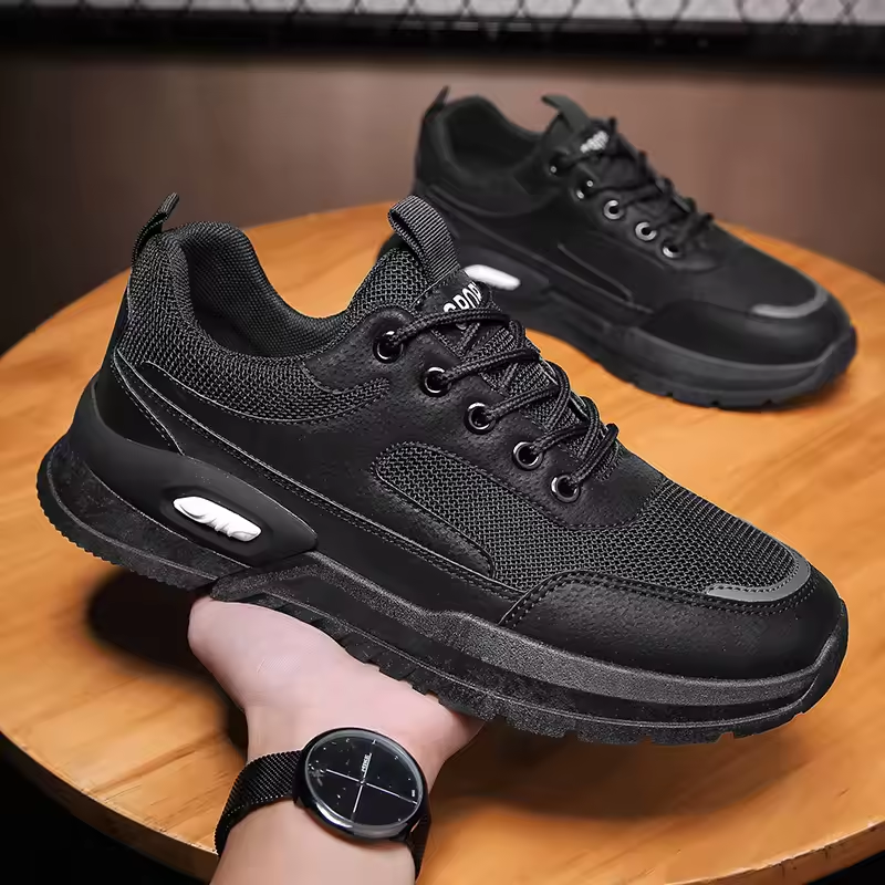 New Fashion Sneakers Men Spring Autumen Male Footwear Thick Sole Mens Casual Shoes Breathable Mesh Sneakers Black Grey