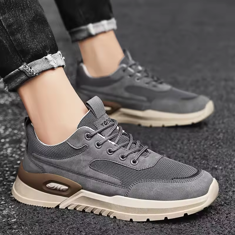 New Fashion Sneakers Men Spring Autumen Male Footwear Thick Sole Mens Casual Shoes Breathable Mesh Sneakers Black Grey