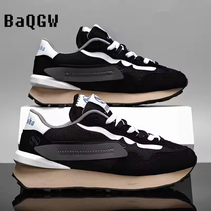 Casual Chunky Sneakers Tenis Luxury Running Shoes Trainer Race Mesh Breathable Shoes Fashion Increased Thick Platform Men Shoes