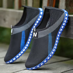 Summer Shoes Men Couple Casual Shoes Fashion Lightweight Breathable Walking Sneakers Slip-on Mens Mesh Flats Shoes Sneakers Men