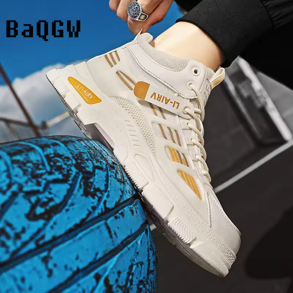 Autumn Winter Fashion Designer Men's High-tops Sneakers Breathable Comfortable Outdoor Running Sport Shoes Student Lace-up