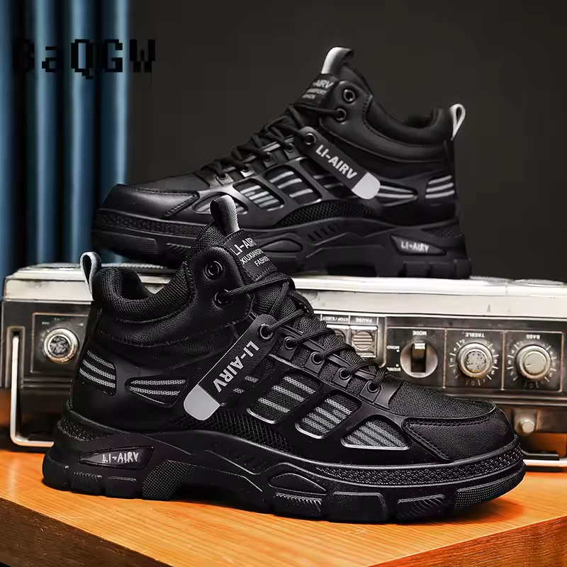 Autumn Winter Fashion Designer Men's High-tops Sneakers Breathable Comfortable Outdoor Running Sport Shoes Student Lace-up