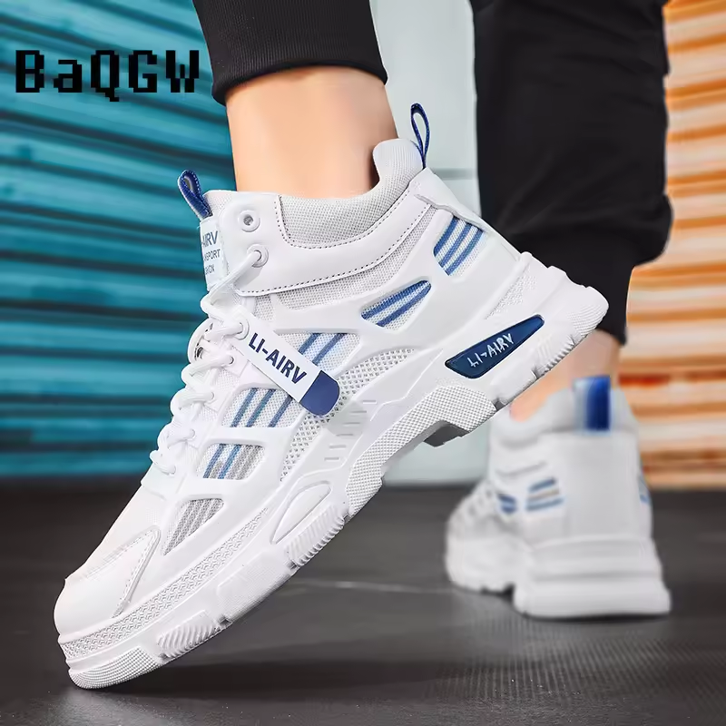 Autumn Winter Fashion Designer Men's High-tops Sneakers Breathable Comfortable Outdoor Running Sport Shoes Student Lace-up