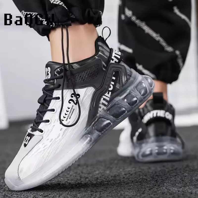 Autumn Men's Designer Leather Mesh Casual Sneakers Fashion Versatile Comfortable Outdoor Running Sport Shoes Breathable Non-slip