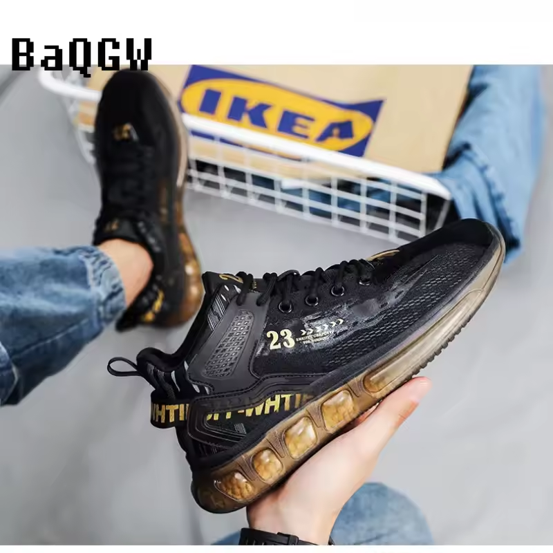 Autumn Men's Designer Leather Mesh Casual Sneakers Fashion Versatile Comfortable Outdoor Running Sport Shoes Breathable Non-slip