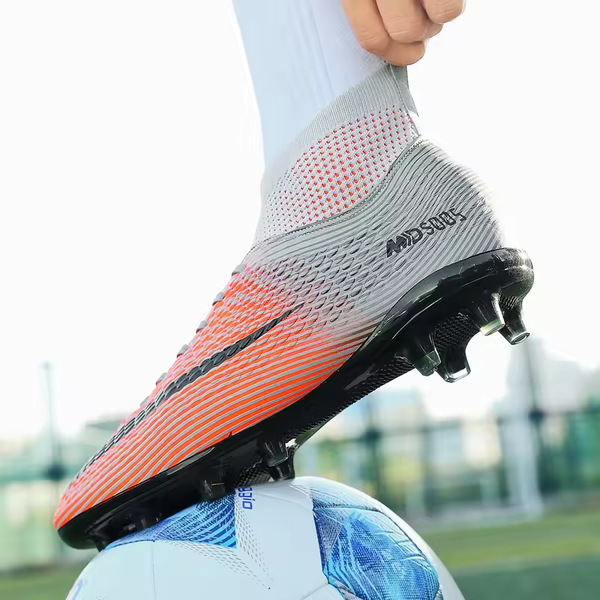 Competition High Top Artificial Grass Men AG TF Soccer Boots Unisex Long Spikes Hard Grip Cleats Football Sport Sneakers