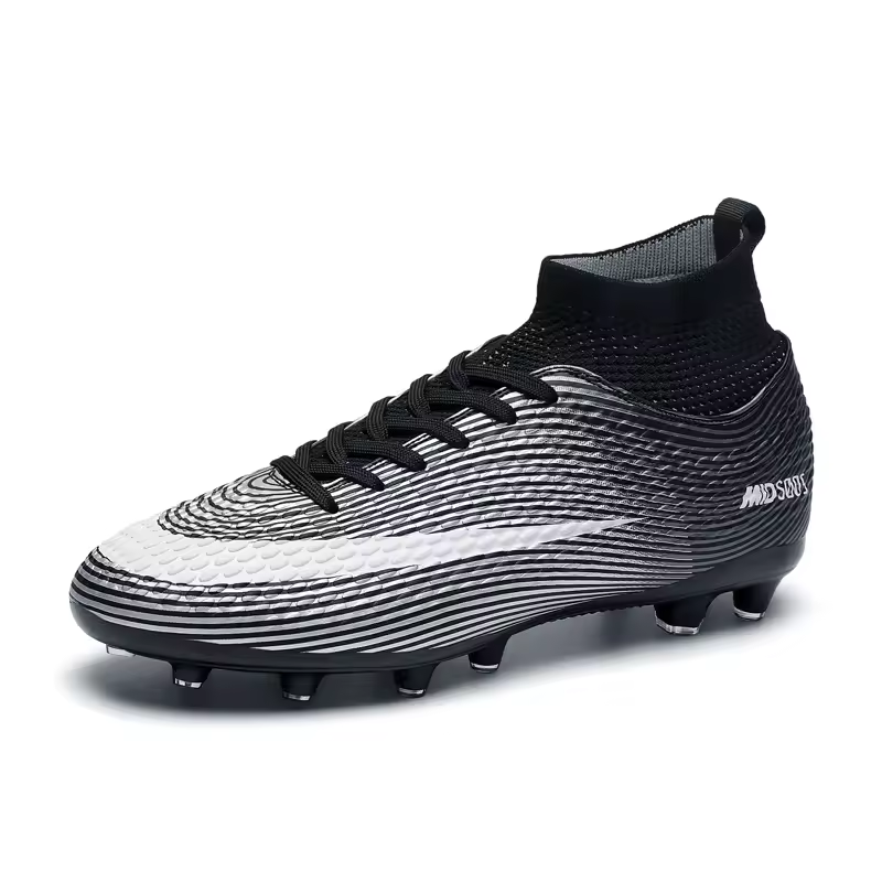 Competition High Top Artificial Grass Men AG TF Soccer Boots Unisex Long Spikes Hard Grip Cleats Football Sport Sneakers