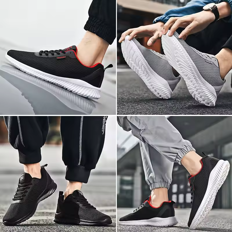 Fashion Mens Casual Shoes Men Sneakers Breathable Mesh Walking Shoes Black Lightweight Running Sport Shoes Tennis