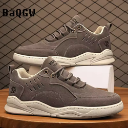 Spring Autumn Men's Casual Sneakers Comfortable Breathable Mens Leather Sport Shoes Outdoor Running Student Lace-up Non-slip