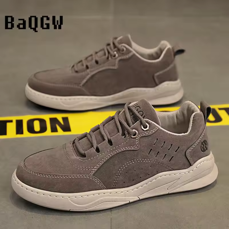 Spring Autumn Men's Casual Sneakers Comfortable Breathable Mens Leather Sport Shoes Outdoor Running Student Lace-up Non-slip