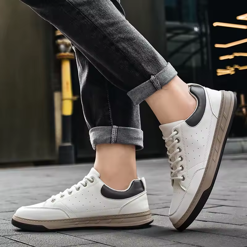 Men Shoes Korean Solid Color Casual Lace Up Shoes Mens Breathable Canvas Ice Silk Cloth Men's Walking Sneakers