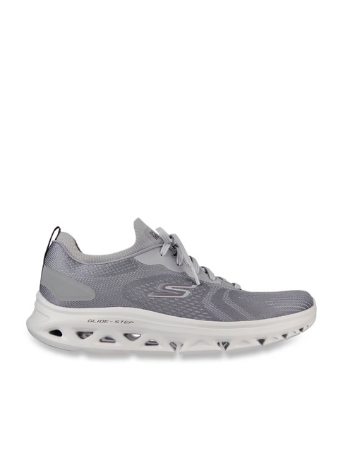 Skechers Men's GO RUN GLIDE-STEP FLEX-RADAR Light Grey Running Shoes