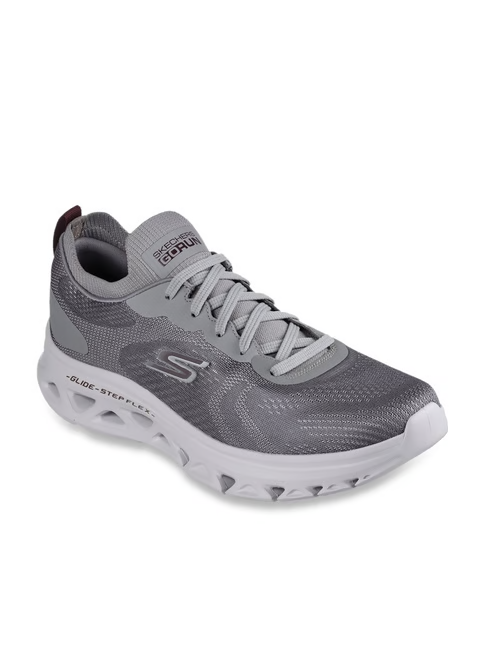 Skechers Men's GO RUN GLIDE-STEP FLEX-RADAR Light Grey Running Shoes