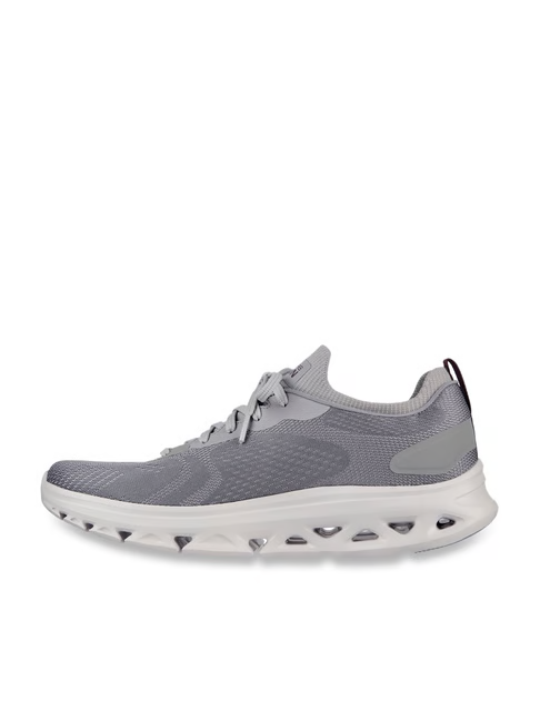 Skechers Men's GO RUN GLIDE-STEP FLEX-RADAR Light Grey Running Shoes