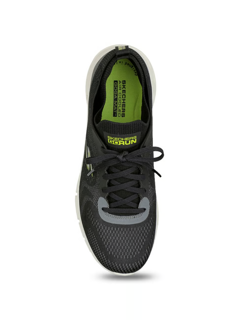 Skechers Men's GO RUN GLIDE-STEP FLEX-RADAR Black Lime Running Shoes