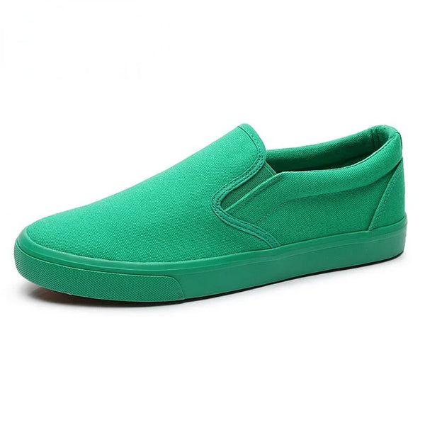 New Canvas Driving Shoes Men Green Black Yellow White Vulcanized Lazy Canvas Shoes