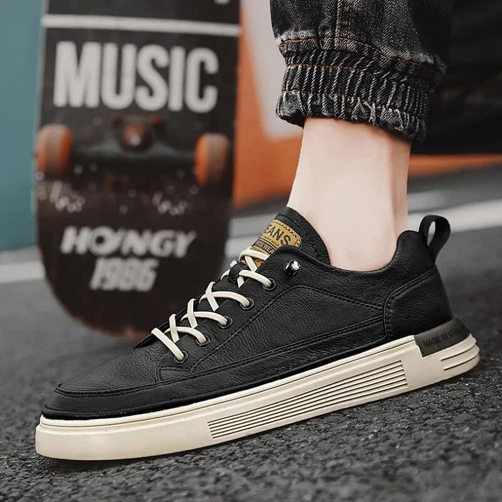 Classic Men's Sneakers Platform Slip on Casual Shoes for Men Leather Sneakers