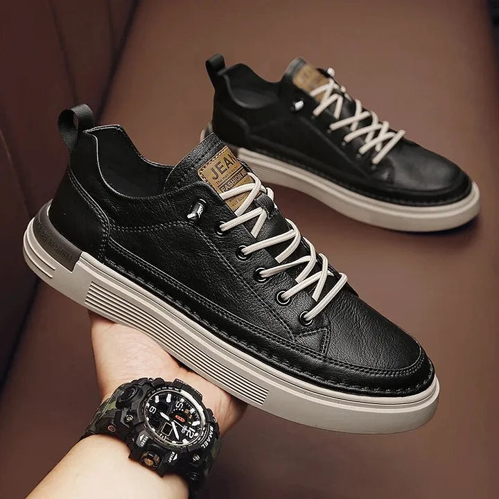 Classic Men's Sneakers Platform Slip on Casual Shoes for Men Leather Sneakers