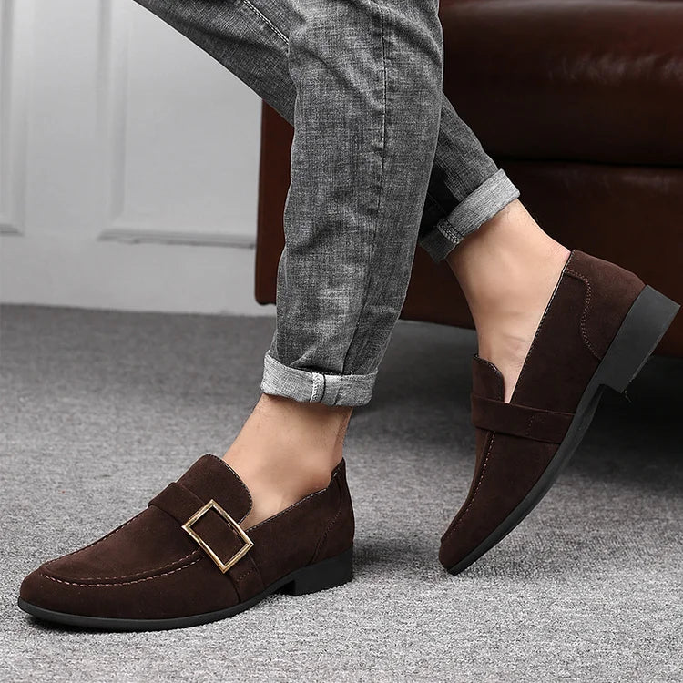 Business Shoes Loafers Men Dress Shoes Faux Suede Driving Shoes