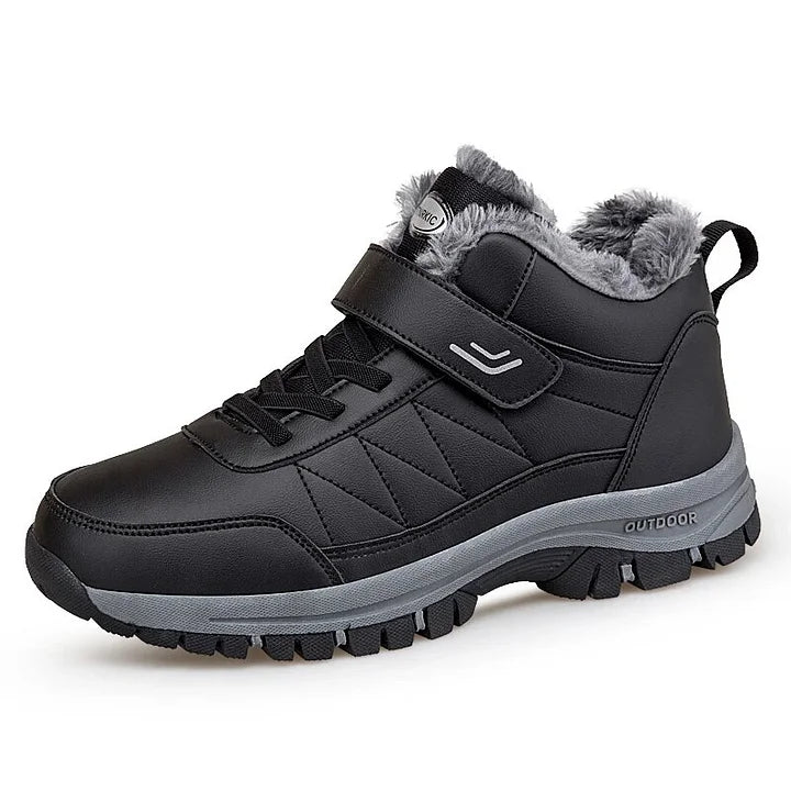 Winter Men Boots Plush Leather Waterproof Sneakers