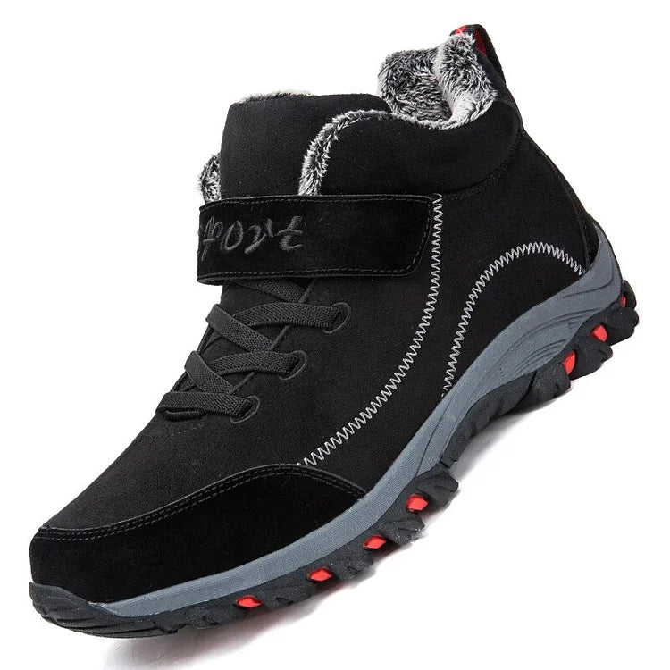 Winter Men Boots Plush Leather Waterproof Sneakers