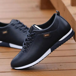 Mingyejia Men's Casual Shoes Fashion Leather Business Outdoor Sports Shoes Soft Bottom Sneakers Male