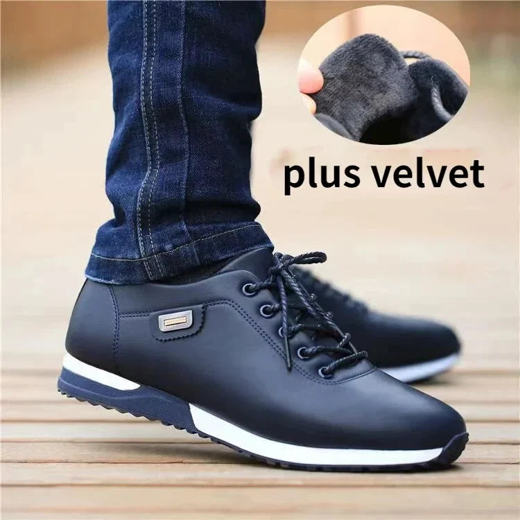 Mingyejia Men's Casual Shoes Fashion Leather Business Outdoor Sports Shoes Soft Bottom Sneakers Male