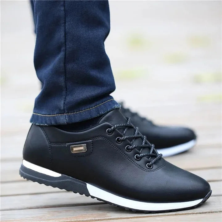 Mingyejia Men's Casual Shoes Fashion Leather Business Outdoor Sports Shoes Soft Bottom Sneakers Male